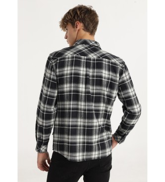 Six Valves Camisa de flanela preta
