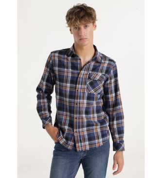 Six Valves Camisa xadrez azul-marinho