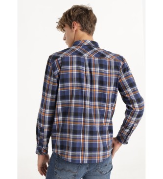 Six Valves Camisa xadrez azul-marinho