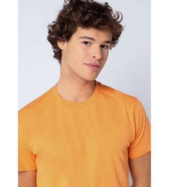 Six Valves T-shirt basic arancione a maniche corte