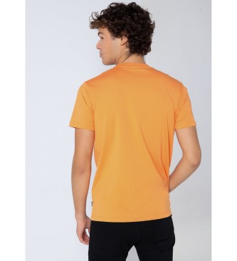 Six Valves Kurzrmeliges Basic-T-Shirt in Orange