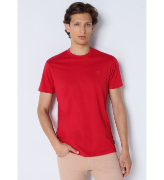 Six Valves T-shirt bsica de manga curta vermelha