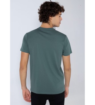 Six Valves Grnes Basic-T-Shirt mit kurzen rmeln