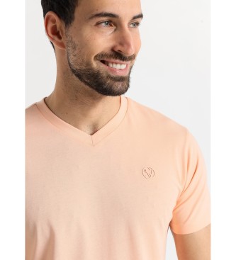 Six Valves Camiseta basica de manga corta con cuello a pico