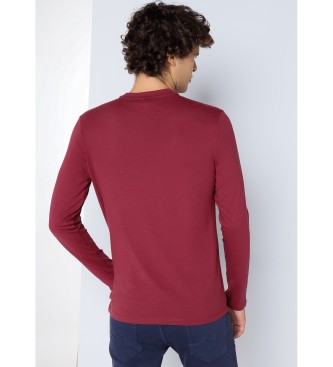 Six Valves Maroon long sleeve basic t-shirt