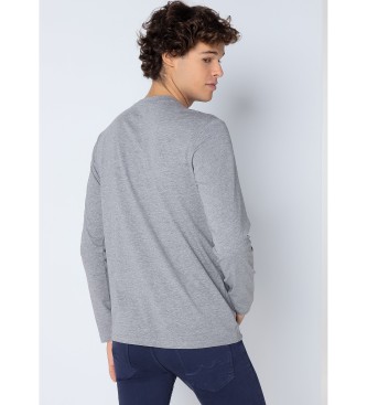 Six Valves Grey long sleeve basic T-shirt