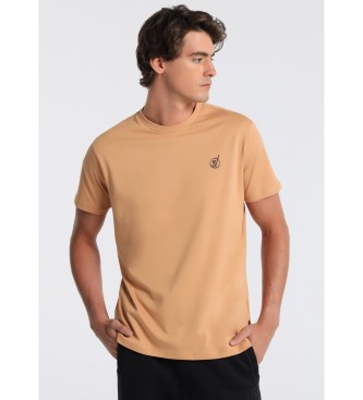 Six Valves T-shirt beige a maniche corte