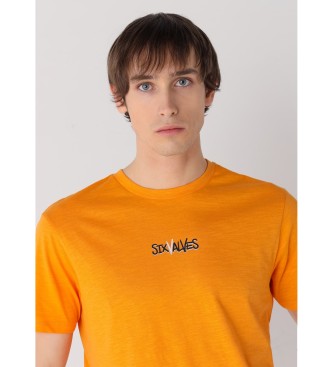 Six Valves Oranje t-shirt met korte mouwen