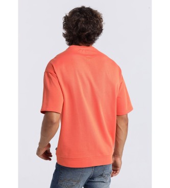 Six Valves Kortrmet t-shirt med orange print