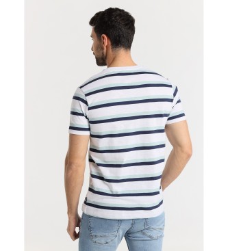 Six Valves Striped short sleeve T-shirt blue, white
