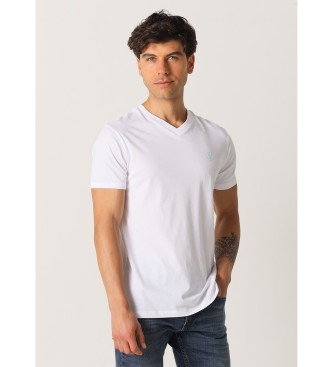 Six Valves T-shirt basic bianca a maniche corte