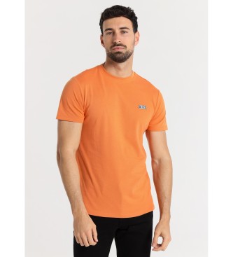 Six Valves T-shirt bsica de manga curta em tecido piqu laranja
