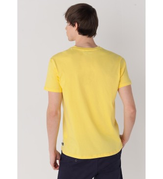 Six Valves T-shirt de manga curta com decote em V amarelo
