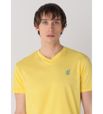 Six Valves Short sleeve V-neck t-shirt yellow