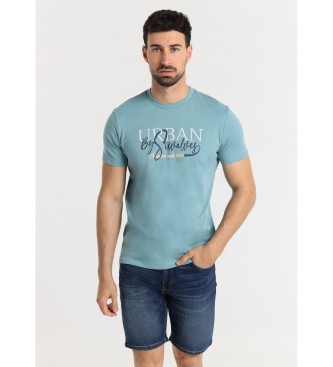 Six Valves Kurzrmeliges T-Shirt mit grnem Brustmotiv