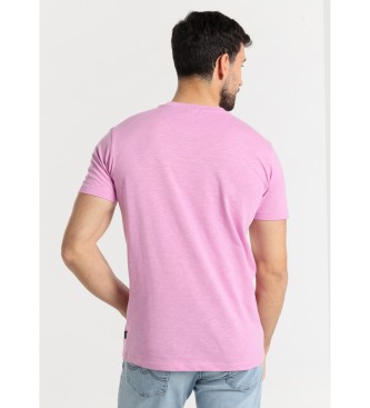Six Valves Glnzend bedrucktes T-Shirt mit kurzen rmeln
