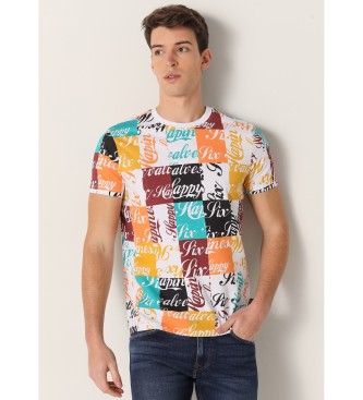 Six Valves Flerfarvet kortrmet t-shirt med print