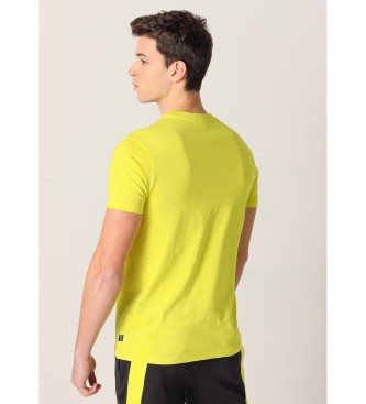 Six Valves T-shirt met korte mouwen en gele gradintprint