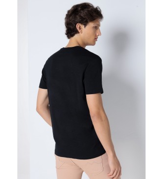 Six Valves T-shirt nera a maniche corte con stampa sfumata