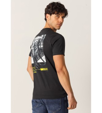 Six Valves Print Street Kurzarm-T-Shirt schwarz