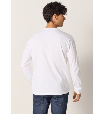 Six Valves T-shirt grfica de manga comprida branca