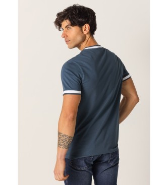 Six Valves T-shirt jacquard  manches courtes avec lastiques bleus