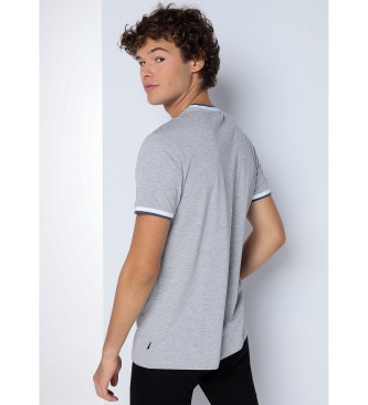 Six Valves T-shirt  manches courtes en jacquard avec lastiques gris