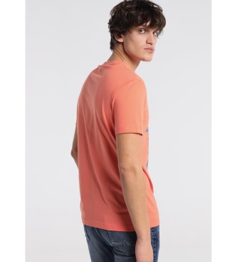 Six Valves T-shirt arancione a maniche corte