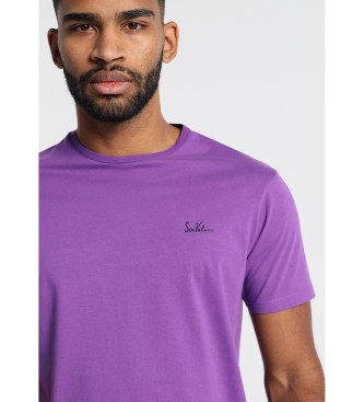 Six Valves T-shirt basique à manches courtes de couleur lilas