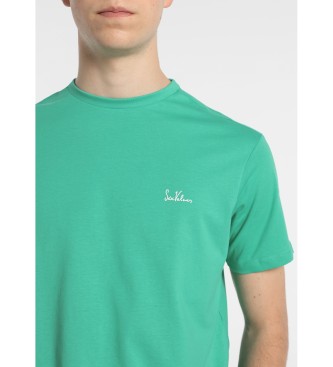 Six Valves Basic T-shirt Kleuren Logo groen