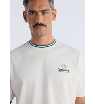 Six Valves T-shirt branca com contraste