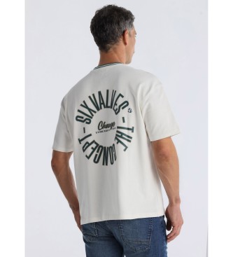 Six Valves T-shirt branca com contraste