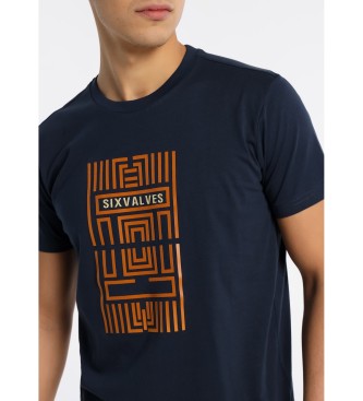 Six Valves SEI VALVOLE - T-shirt grafica a maniche corte blu