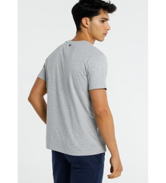Six Valves T-Shirt graphique à manches courtes bleu gris pierre
