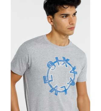 Six Valves T-shirt manica corta con grafica Blue Stone grigia