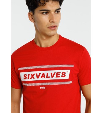 Six Valves T-Shirt graphique à manches courtes Marque : rouge