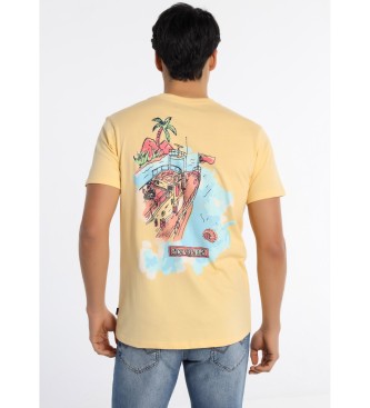 Six Valves SIX VALVES - T-shirt  manches courtes avec graphique au dos et sur la poitrine jaune