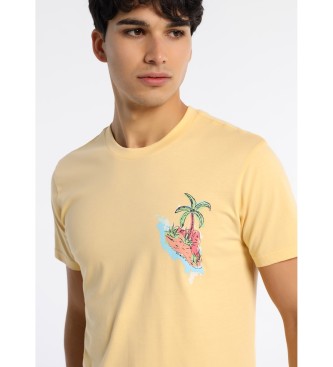Six Valves SIX VALVES - T-shirt  manches courtes avec graphique au dos et sur la poitrine jaune