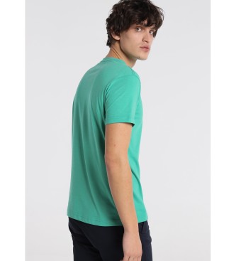 Six Valves T-shirt con grafica tropicale verde