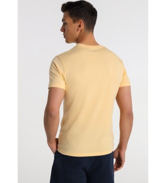 Six Valves T-shirt gialla con logo