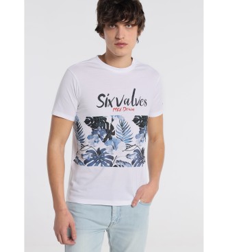 Six Valves T-Shirt en jean Eau Tropicale Blanc