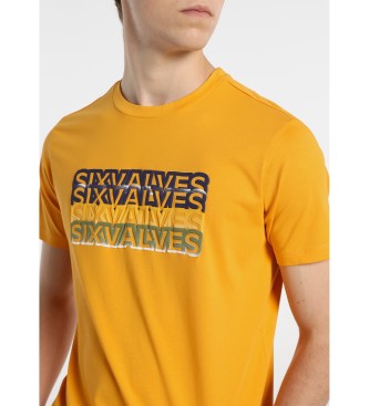 Six Valves T-shirt Vinyl Logo Comfort Orange