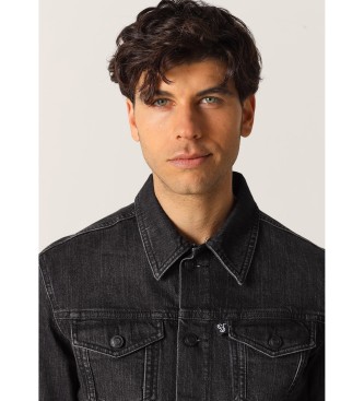 Six Valves Veste en jean noire