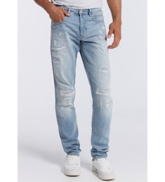 Six Valves Jeans - Smal passform himmelsbl