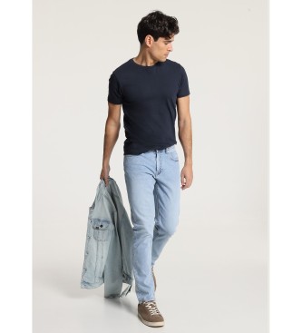 Six Valves Jeans Regular - Tiro Medio Light Bleach|Tallaje en Pulgadas azul