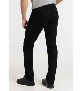 Six Valves Jeans Regular Tiro Medio  negro