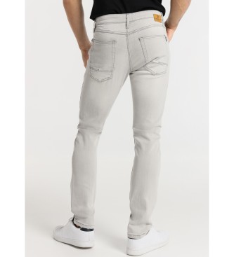 Six Valves Jeans Slim - Tiro Medio  Acid Grey  Wash