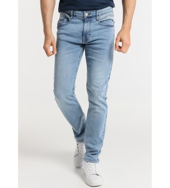 Six Valves Slim Jeans - Tailleband Medium Blauw