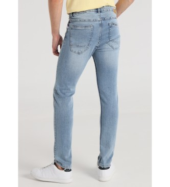 Six Valves Jeans blu slim fit a vita media