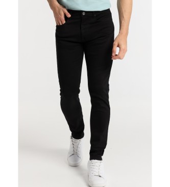 Six Valves Super Skinny Jeans - Medium Waist Ultra black